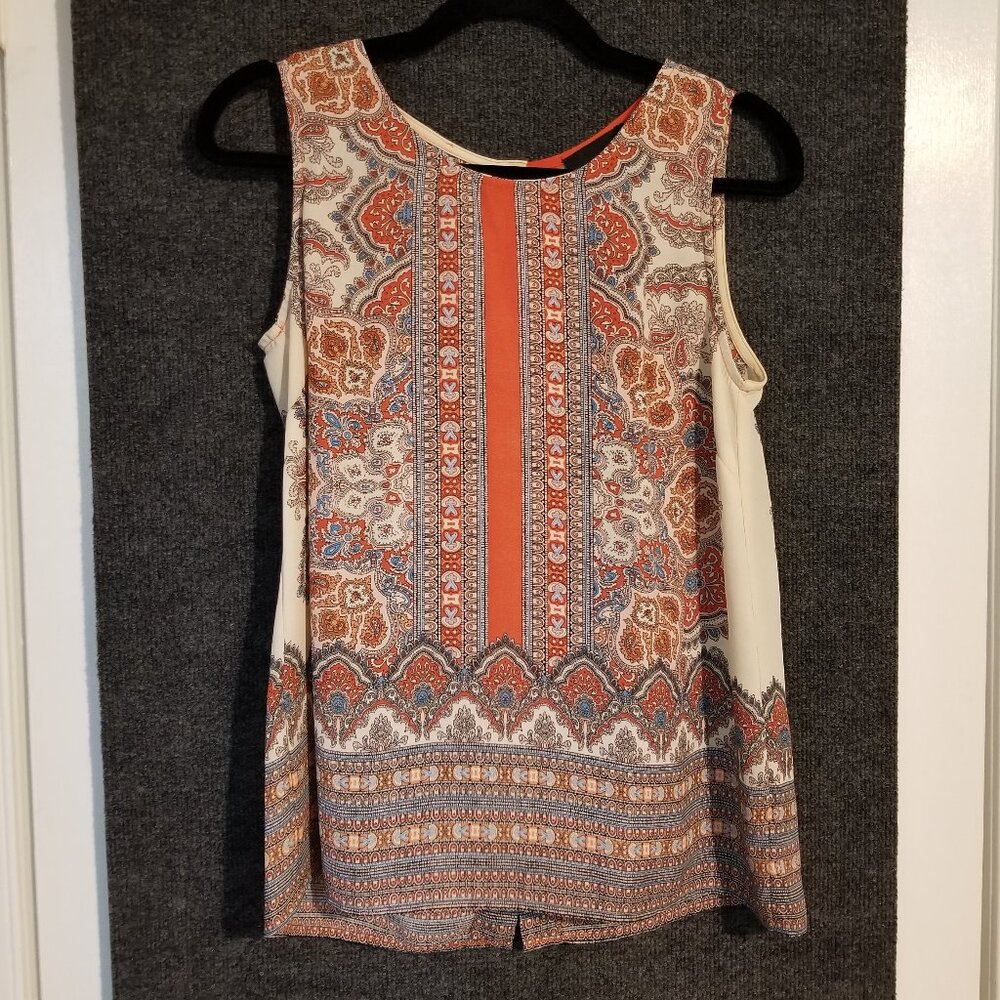Cynthia Rowley Patterned Sleeveless Blouse size Small